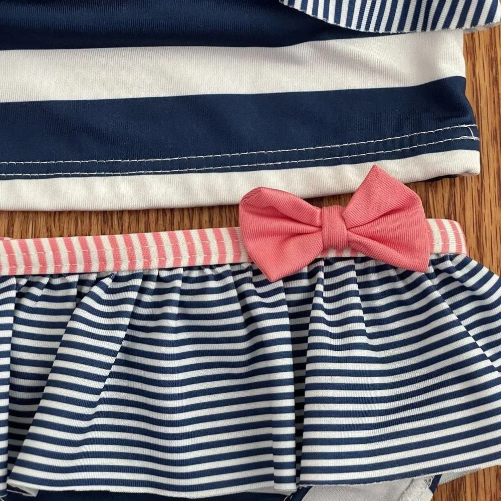 Penelope Mack Bikini Girls Size 24 Months Baby Toddler‎ Striped Bow Blue Pink